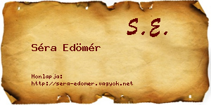 Séra Edömér névjegykártya